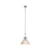 Fremington E27 Polished Nickel Pendant with Large Patterned Round Shade