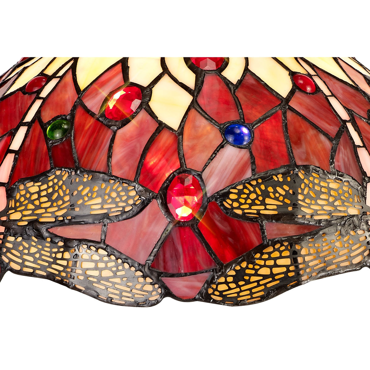 Fremington Antique Brass Linear Pendant with Pink & Purple Tiffany Shade