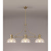 Fremington 3 Light Linear Pendant in Antique Brass With Clear Glass Shade