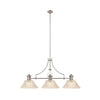Fremington E27 Polished Nickel Linear Pendant With Large Patterned Round Shades
