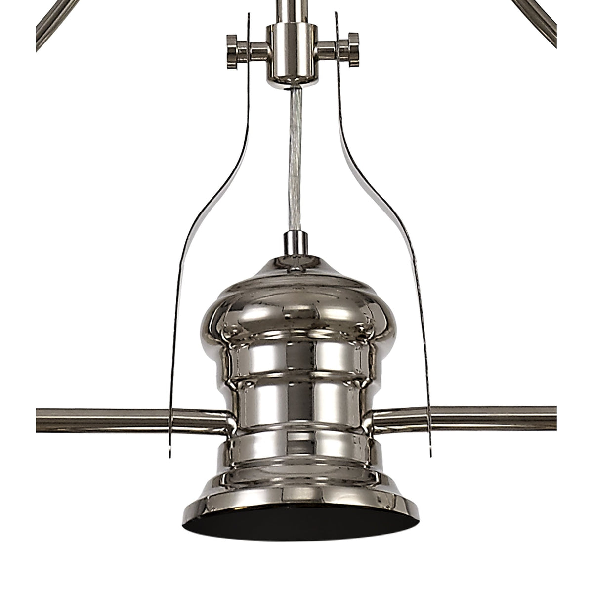 Fremington Polished Nickel Linear Pendant with Blue Oakley Tiffany Shades