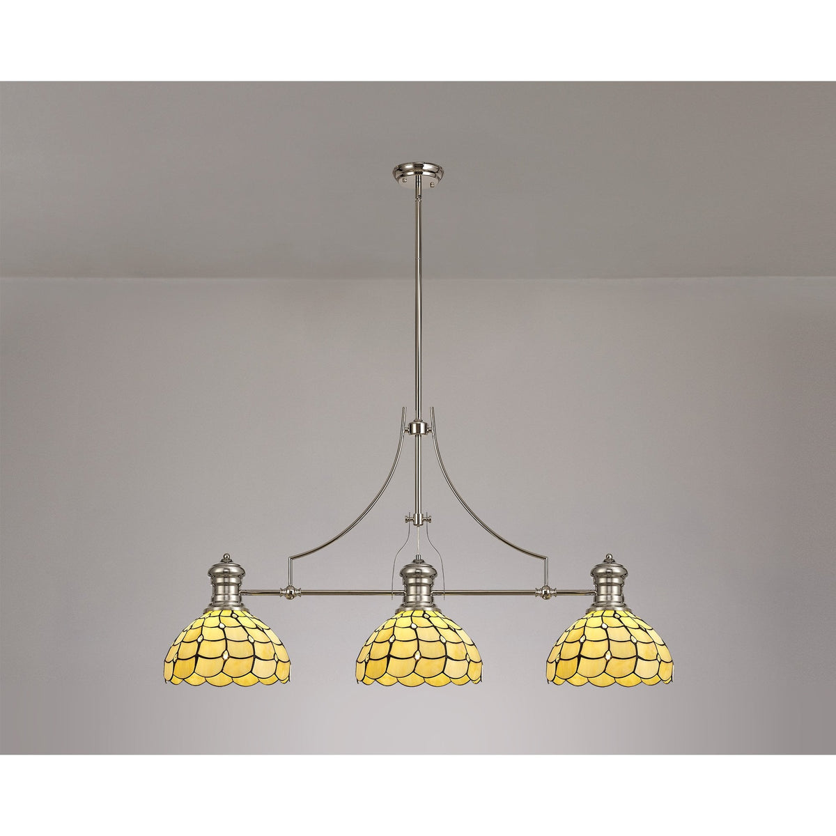 Fremington Polished Nickel Linear Pendant With Beaworthy Tiffany Shade