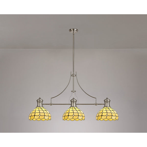 Fremington Polished Nickel Linear Pendant With Beaworthy Tiffany Shade