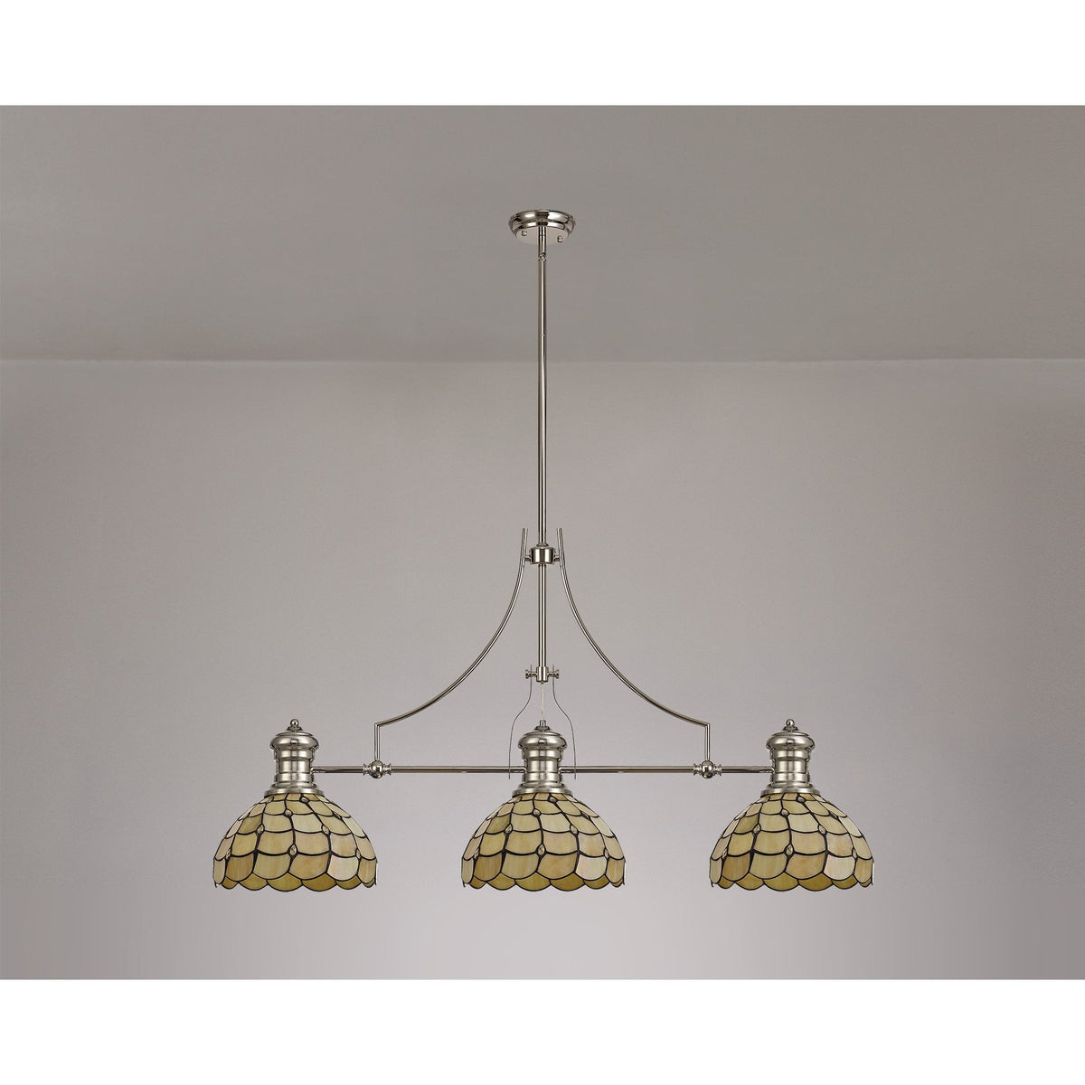 Fremington Polished Nickel Linear Pendant With Beaworthy Tiffany Shade