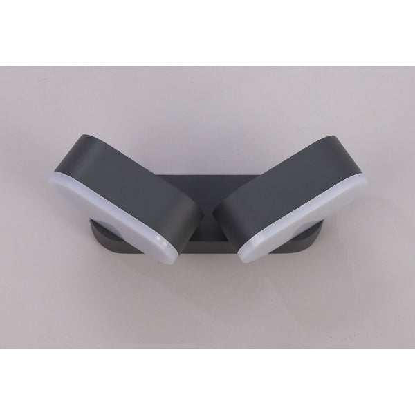 Ipplepen Twin Adjustable LED IP54 Wall Light in Anthracite