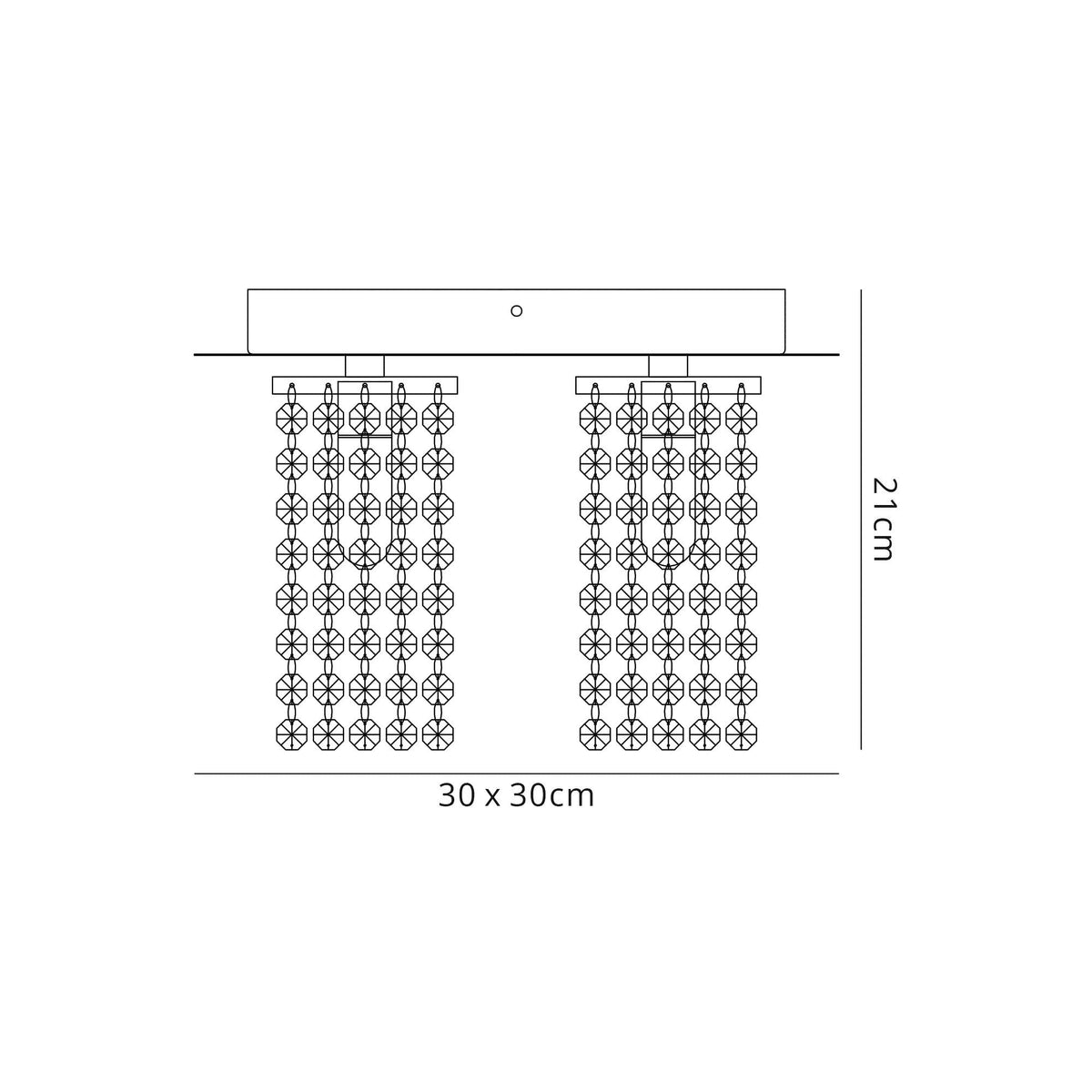 Cranbrook 4 x G9 IP44 Ceiling Light in Polished Chrome and Crystal