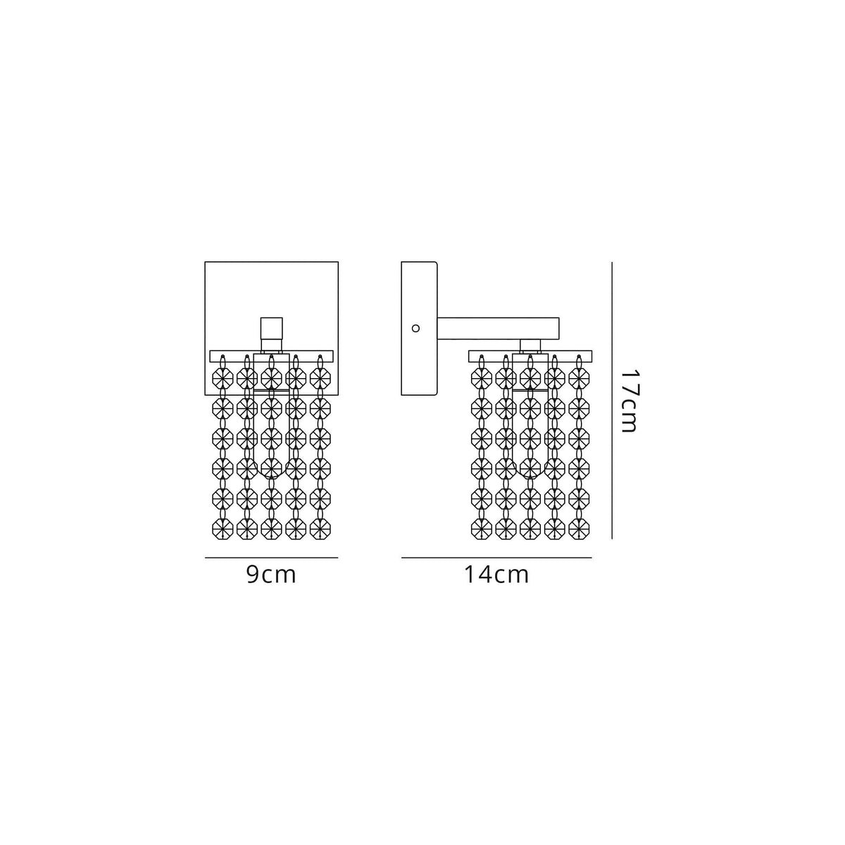Cranbrook G9 IP44 Wall Light inPolished Chrome and Crystal