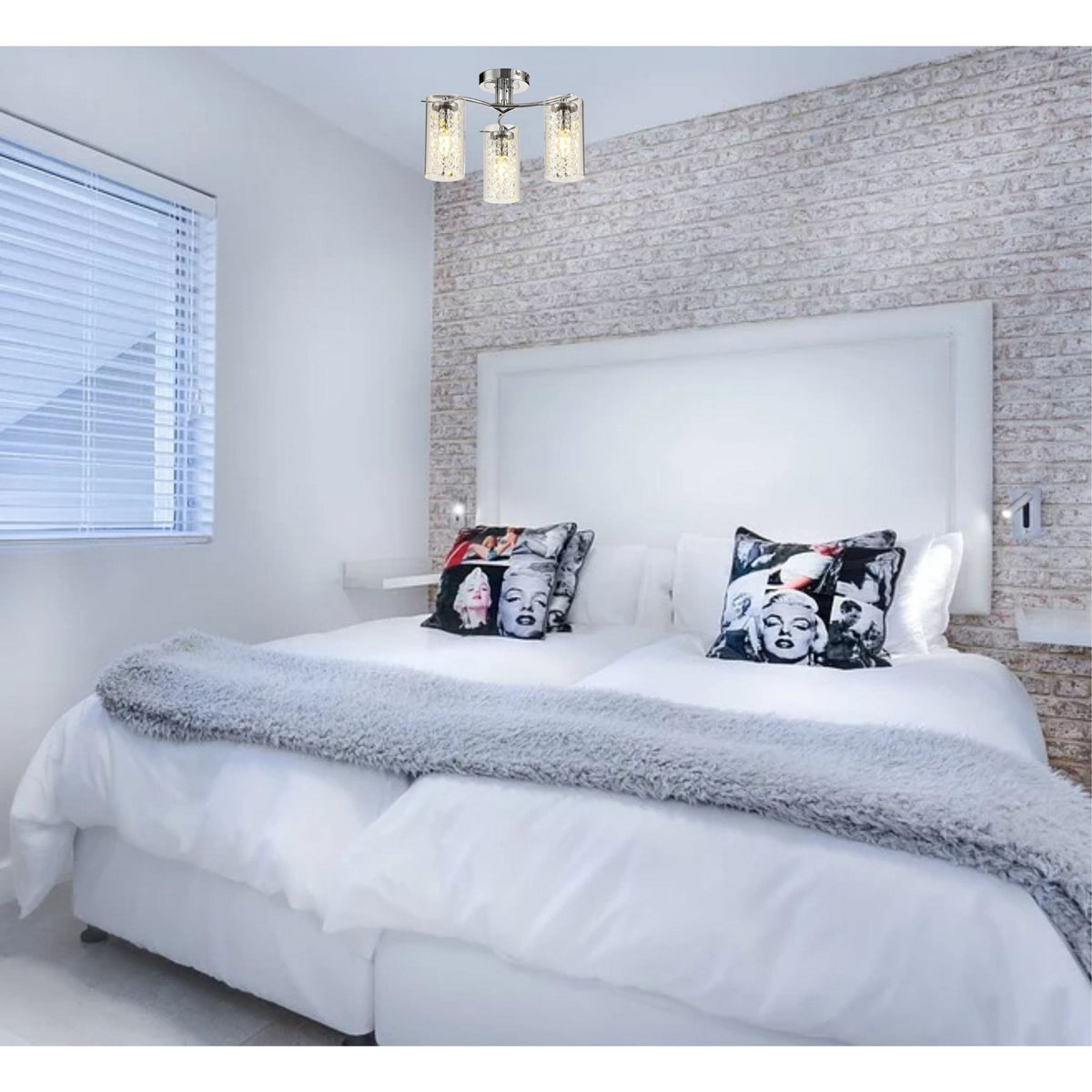 Ogwell Polished Chrome 3 Arm Ceiling Light