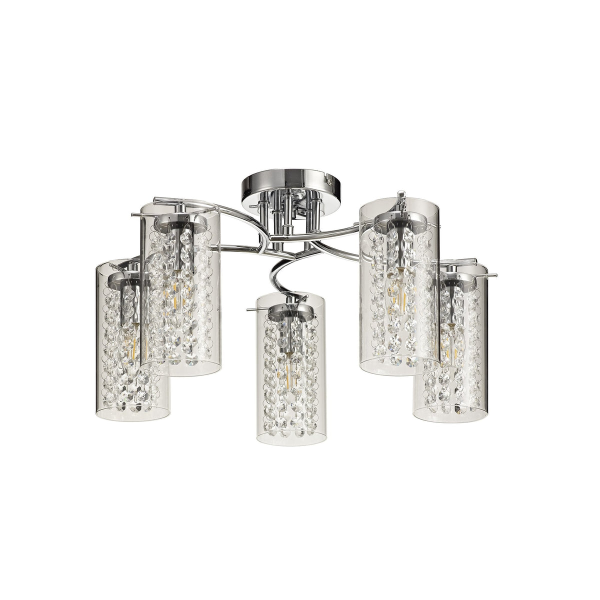 Ogwell Polished Chrome 5 Arm Ceiling Light
