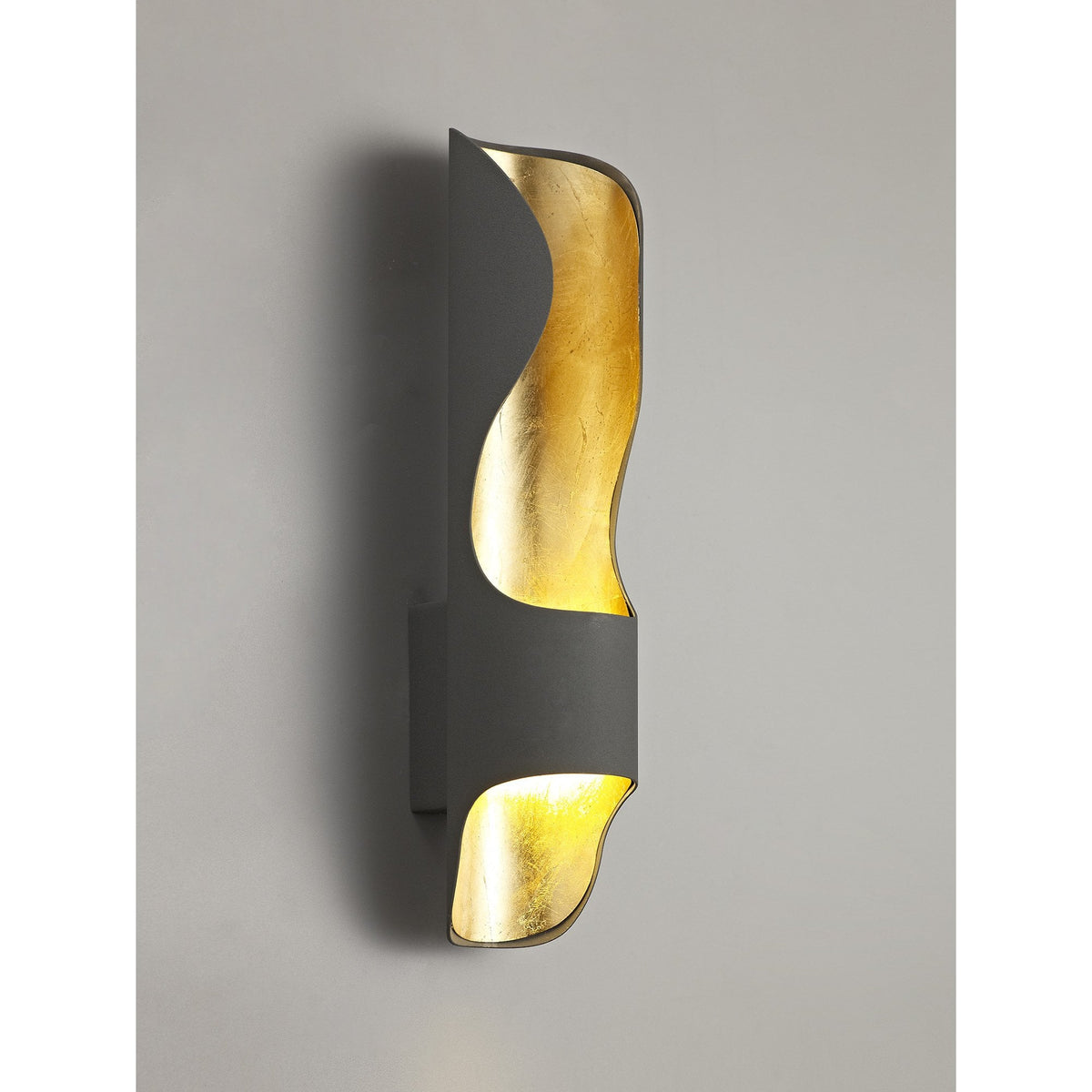 Dittisham 8W LED Wall Light in Anthracite & Gold Leaf