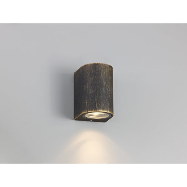 Haccombe Curved single GU10 IP54 Wall Lamp in Black Gold