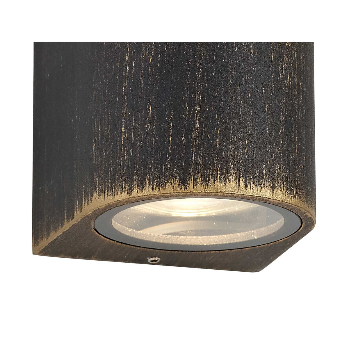 Haccombe Curved single GU10 IP54 Wall Lamp in Black Gold