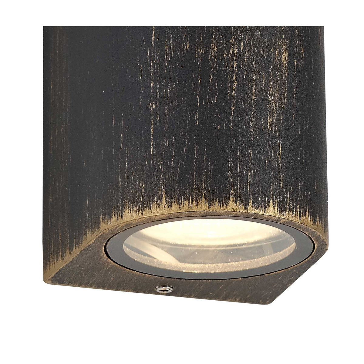 Haccombe Curved Twin GU10 IP54 Wall Lamp in Black Gold