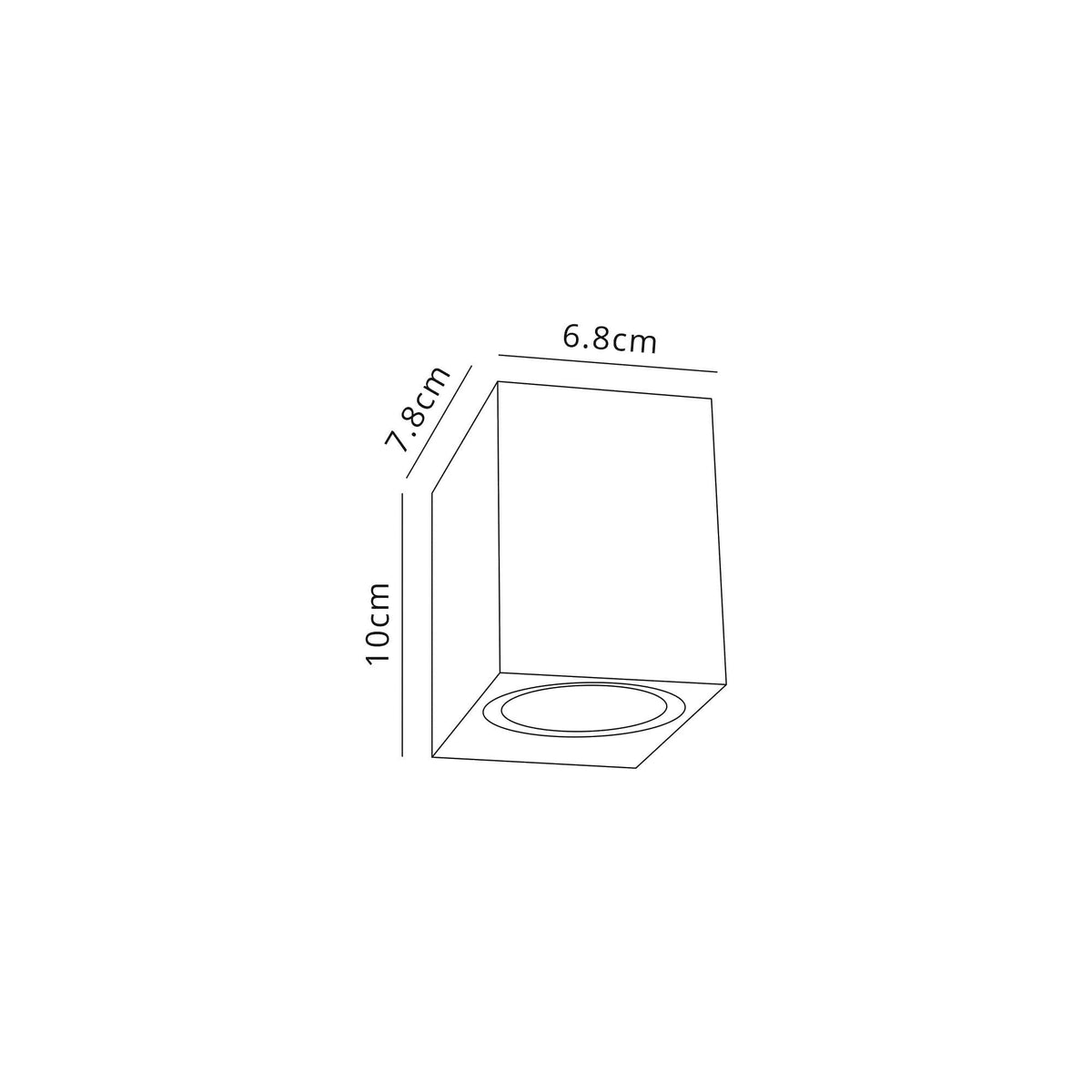 Haccombe Rectangle Single GU10 IP54 Wall Lamp in Black Silver