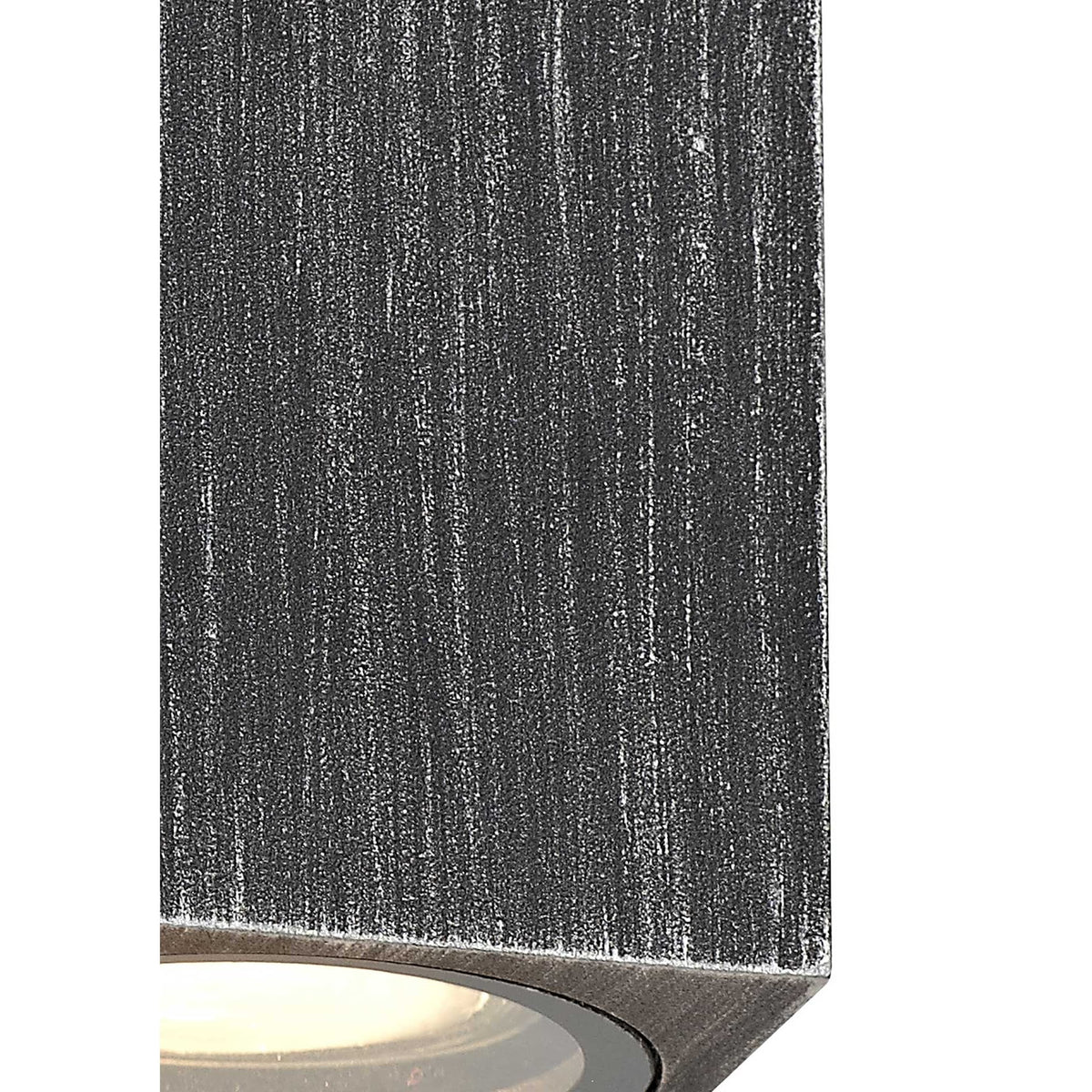 Haccombe Rectangle Single GU10 IP54 Wall Lamp in Black Silver