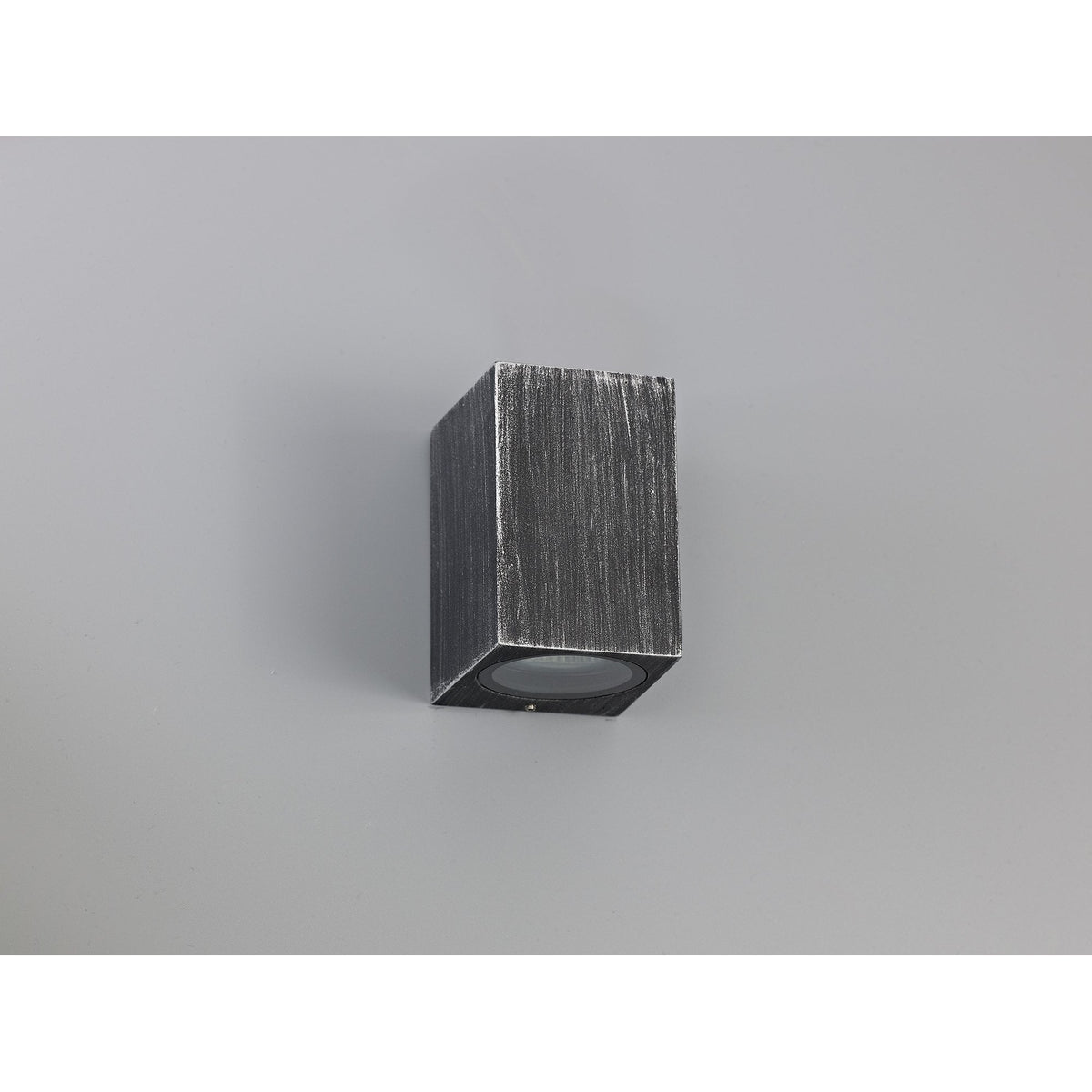 Haccombe Rectangle Single GU10 IP54 Wall Lamp in Black Silver