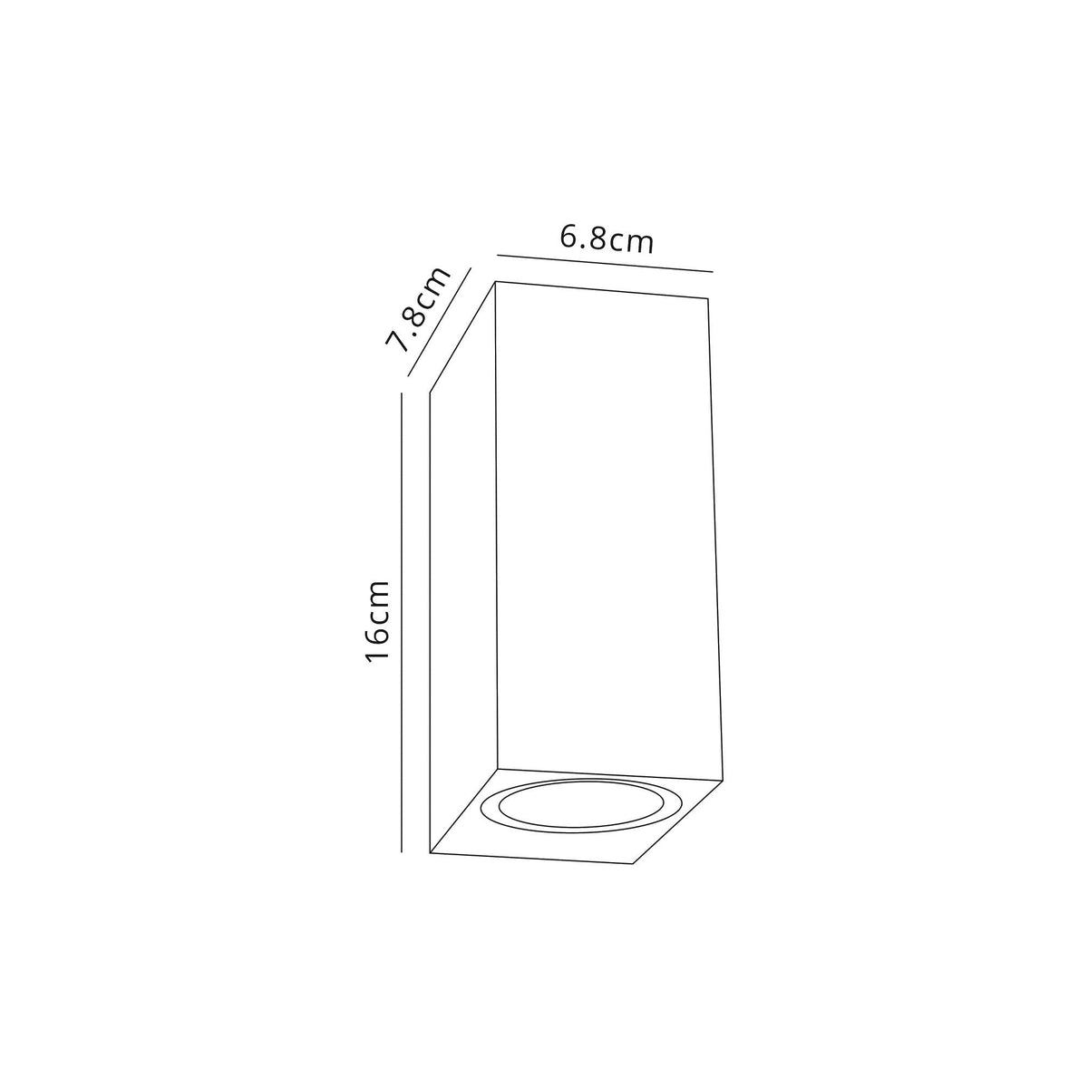 Haccombe Rectangle Twin GU10 IP54 Wall Lamp in Black Silver