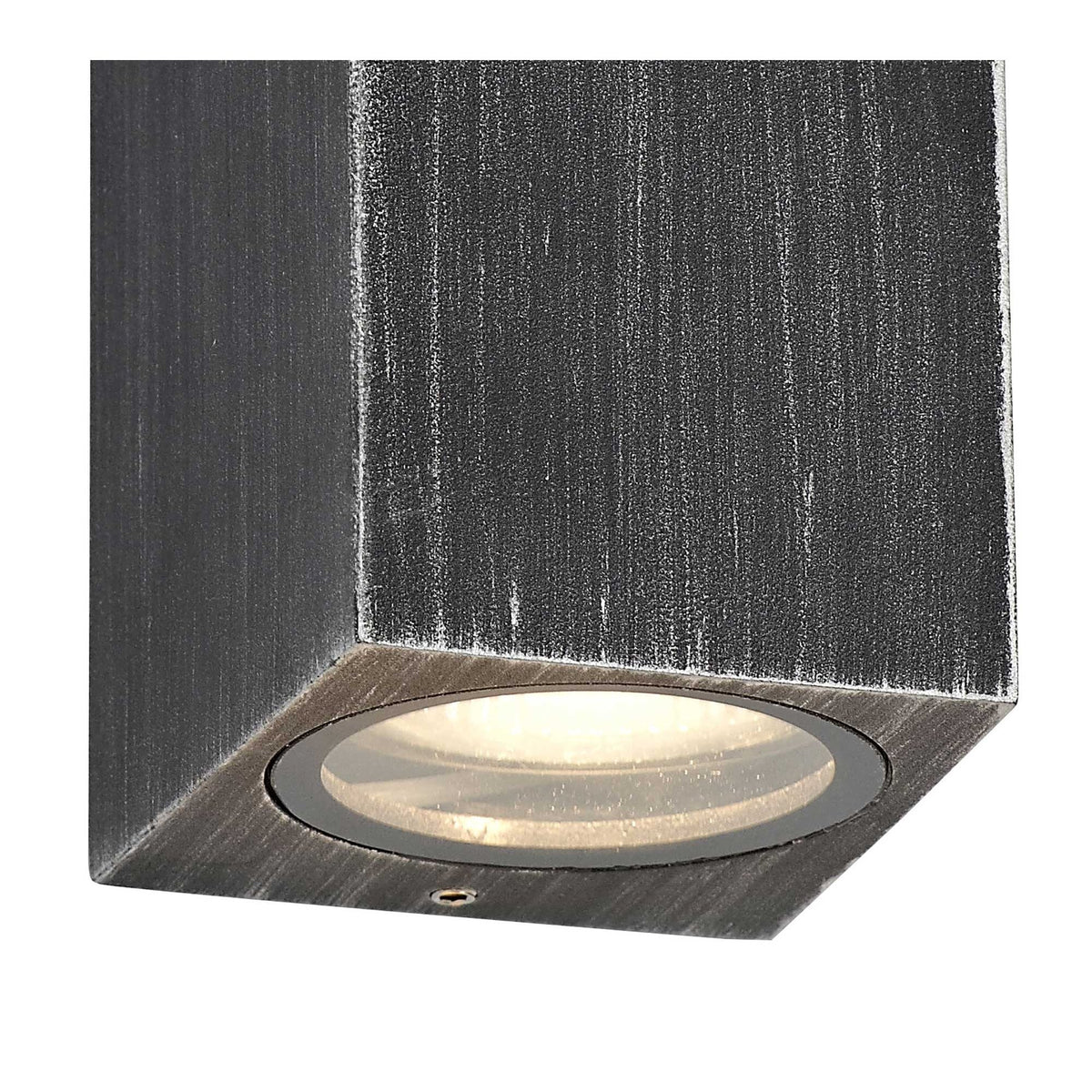 Haccombe Rectangle Twin GU10 IP54 Wall Lamp in Black Silver
