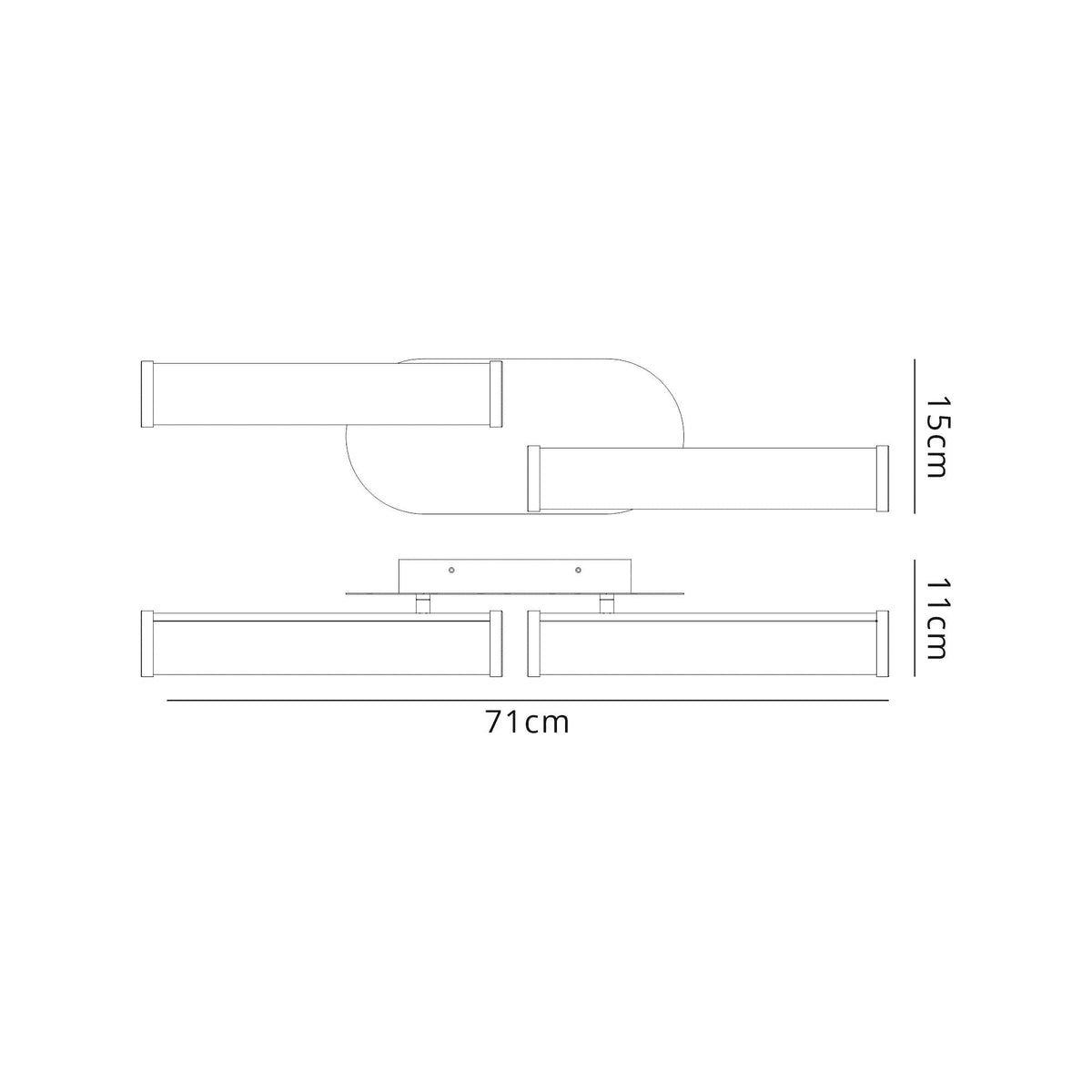 Kingswear 2 x 9W LED Bathroom IP44 Ceiling Light in Polished Chrome