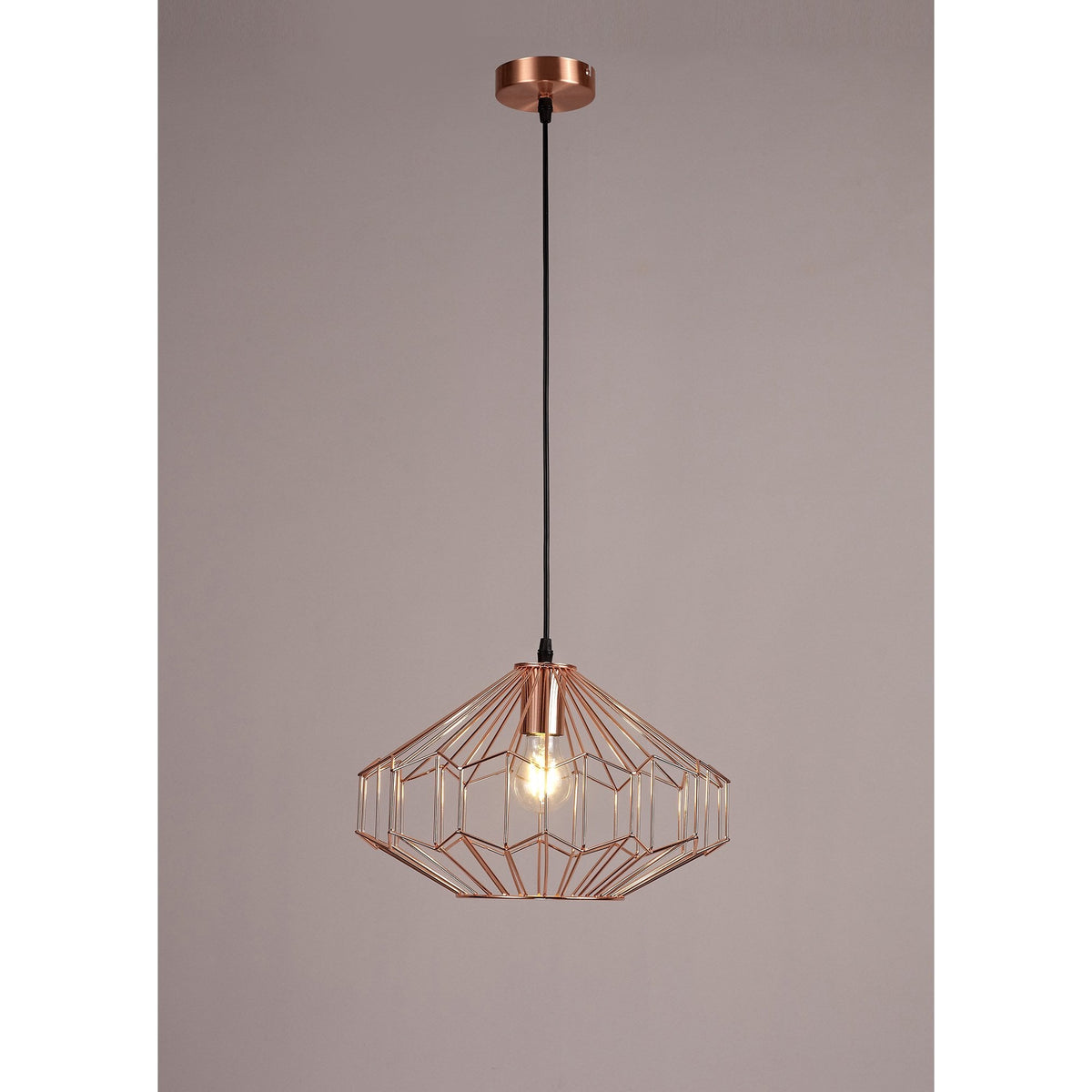 Stoodleigh Medium E27 Pendant in Antique Copper and Black Finish