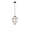 Dunterton Medium E27 Pendant in Painted Gold and Sand Black
