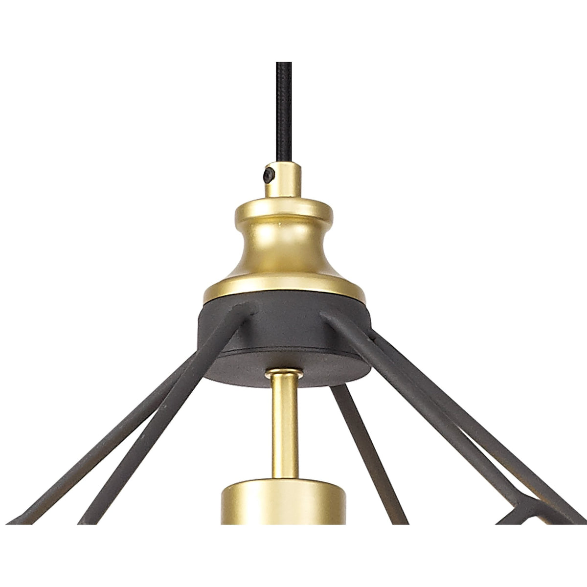 Dunterton Medium E27 Pendant in Painted Gold and Sand Black