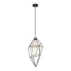 Dunterton Large E27 Pendant in Painted Gold and Sand Black