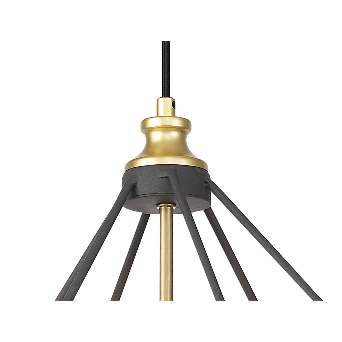 Dunterton Large E27 Pendant in Painted Gold and Sand Black