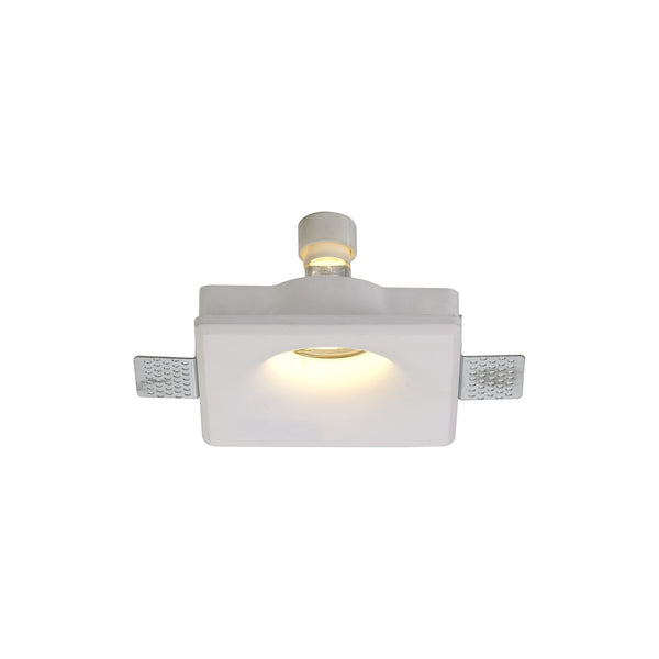 Ide Square GU10 Square Recessed Spotlight in White Paintable Gypsum
