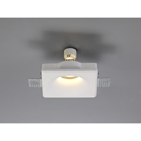 Ide Square GU10 Square Recessed Spotlight in White Paintable Gypsum
