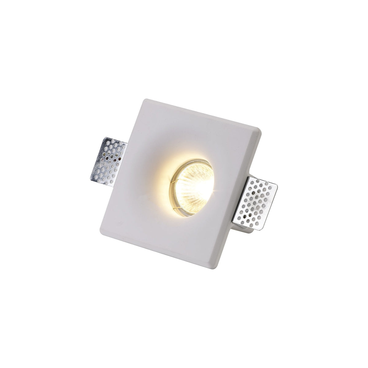 Ide Square GU10 Square Recessed Spotlight in White Paintable Gypsum