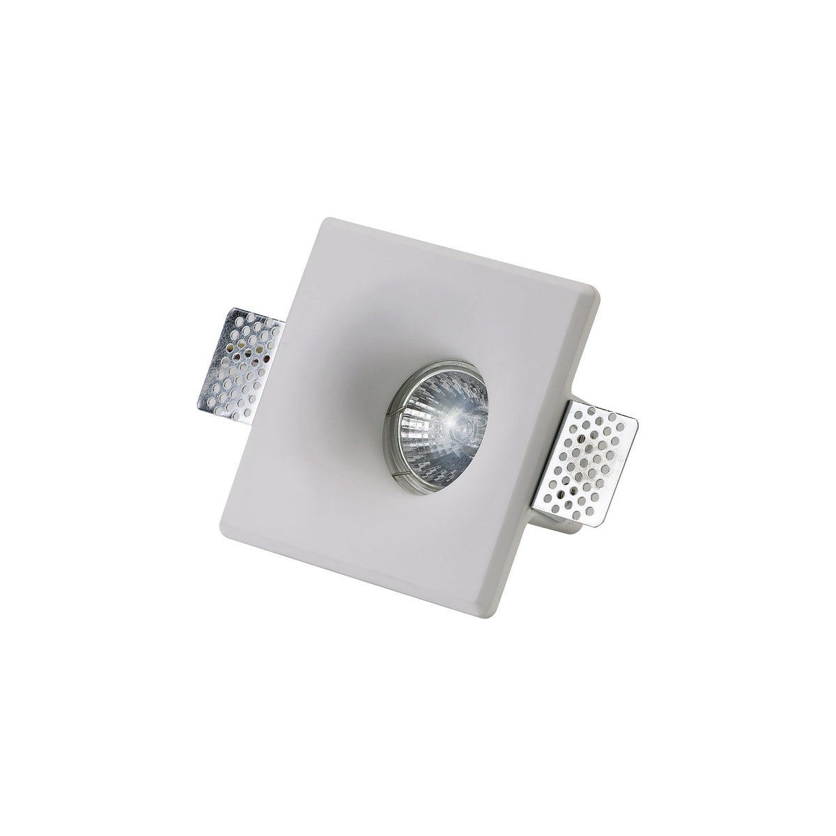 Ide Square GU10 Square Recessed Spotlight in White Paintable Gypsum