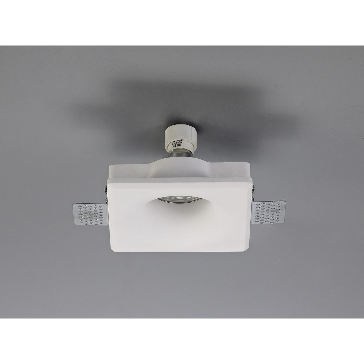 Ide Square GU10 Square Recessed Spotlight in White Paintable Gypsum
