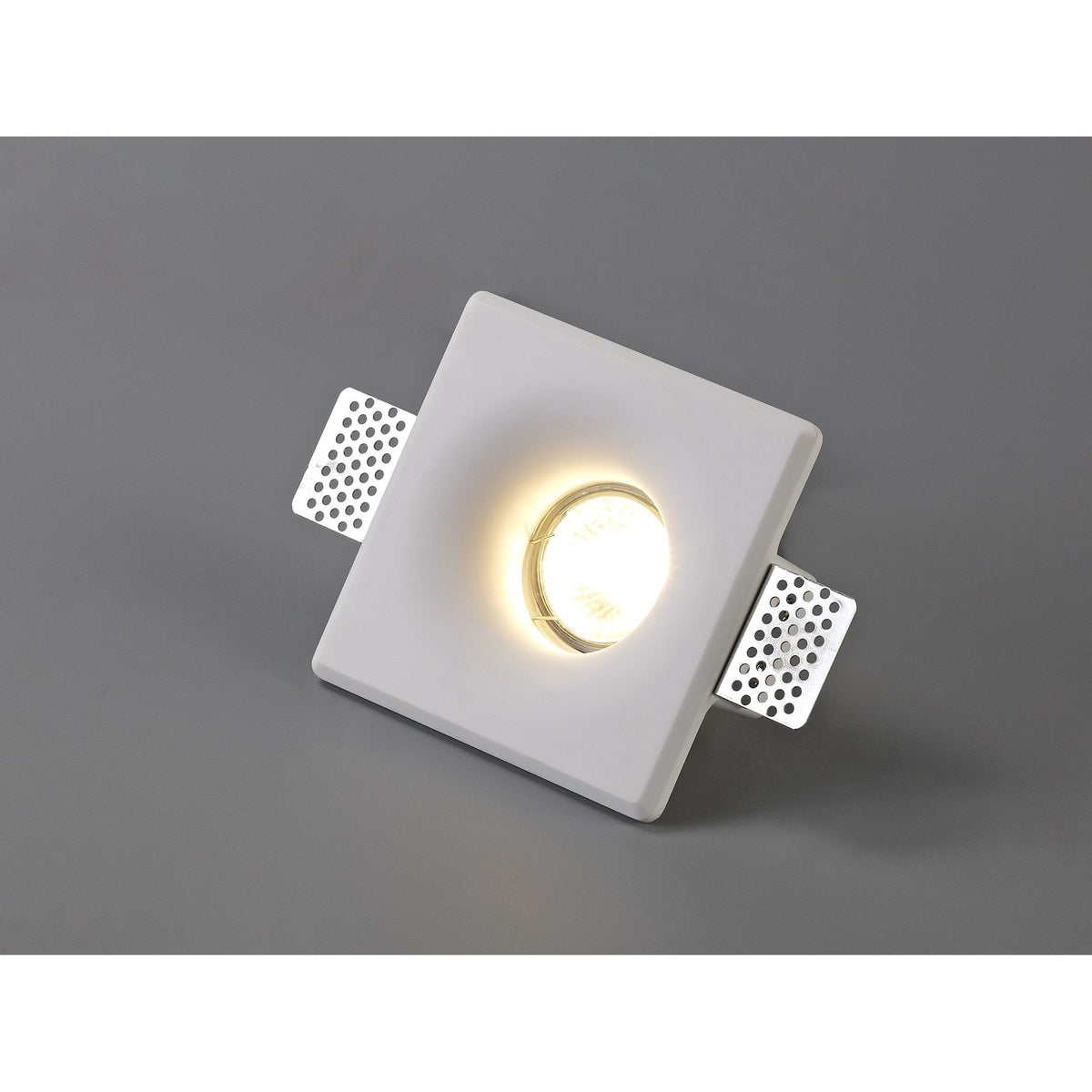 Ide Square GU10 Square Recessed Spotlight in White Paintable Gypsum