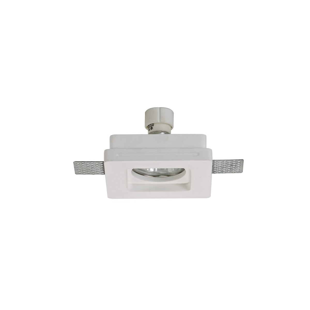 Ide Square GU10 Stepped Recessed Spotlight in White Paintable Gypsum