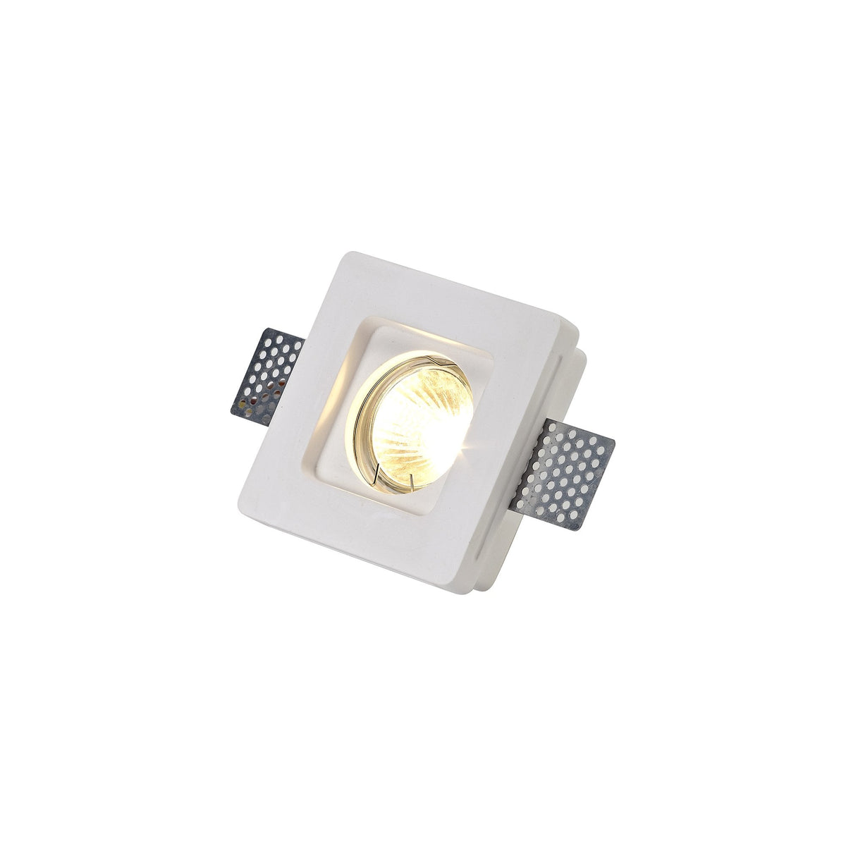 Ide Square GU10 Stepped Recessed Spotlight in White Paintable Gypsum