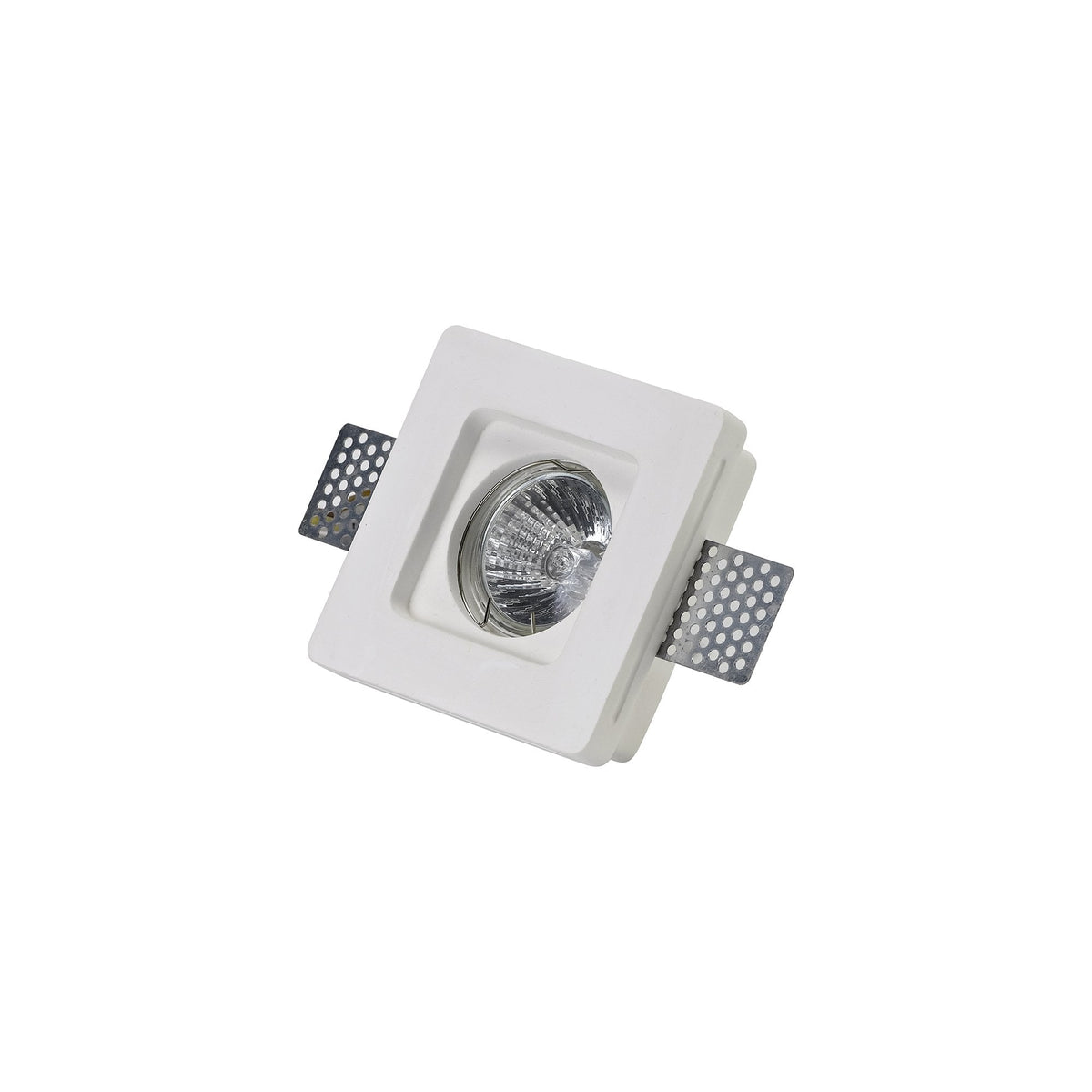 Ide Square GU10 Stepped Recessed Spotlight in White Paintable Gypsum