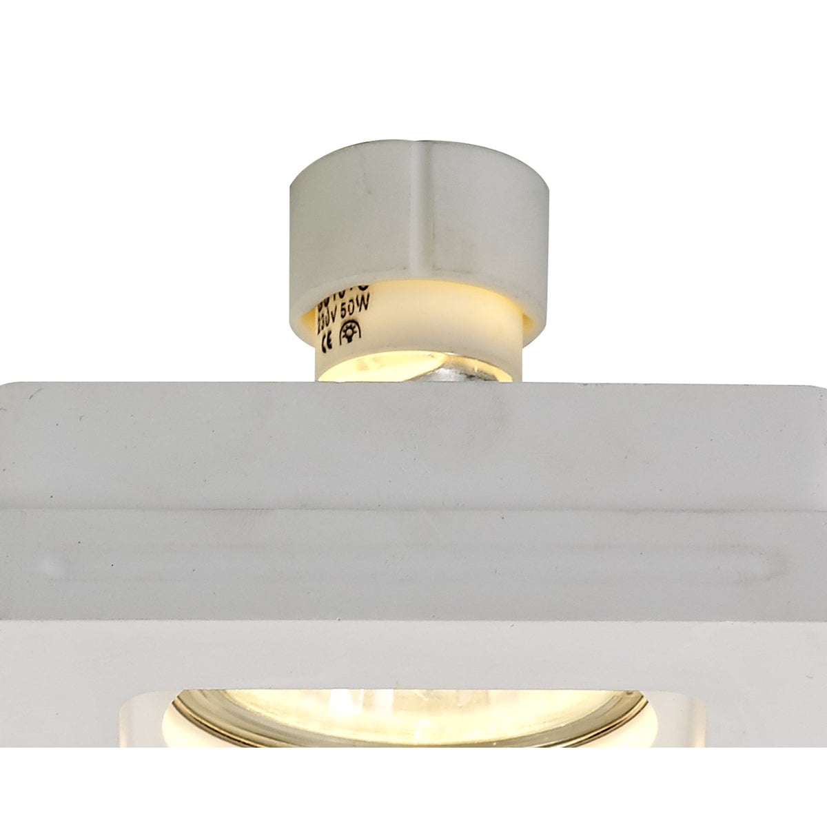 Ide Square GU10 Stepped Recessed Spotlight in White Paintable Gypsum