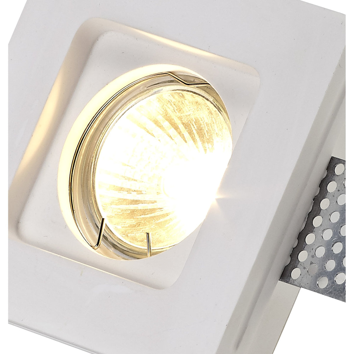 Ide Square GU10 Stepped Recessed Spotlight in White Paintable Gypsum