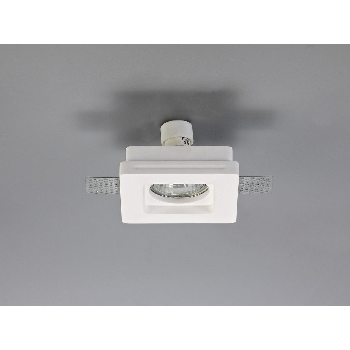 Ide Square GU10 Stepped Recessed Spotlight in White Paintable Gypsum