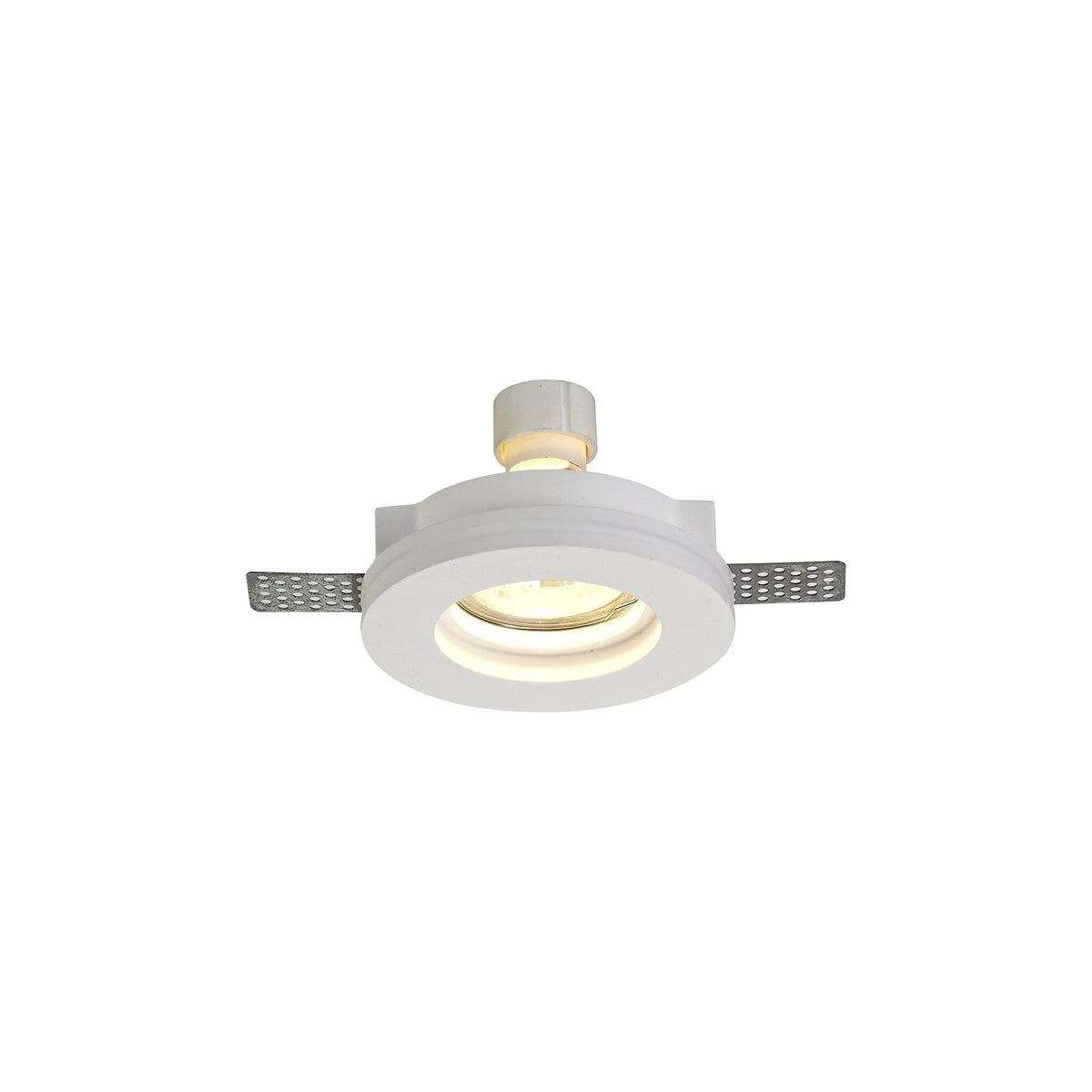 Ide Round GU10 Stepped Recessed Spotlight in White Paintable Gypsum