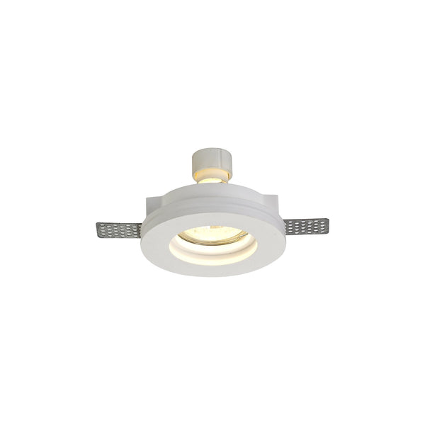Ide Round GU10 Stepped Recessed Spotlight in White Paintable Gypsum
