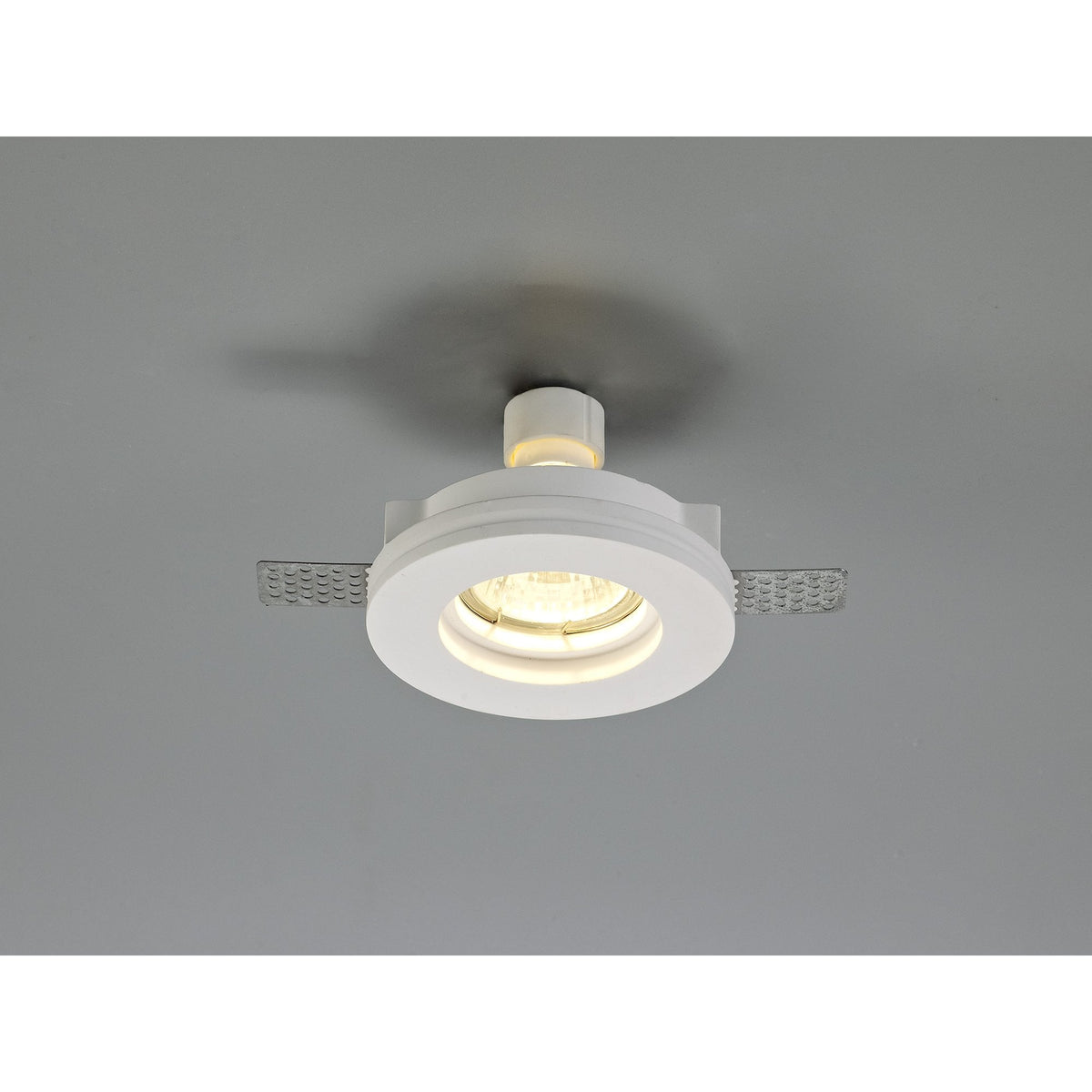 Ide Round GU10 Stepped Recessed Spotlight in White Paintable Gypsum