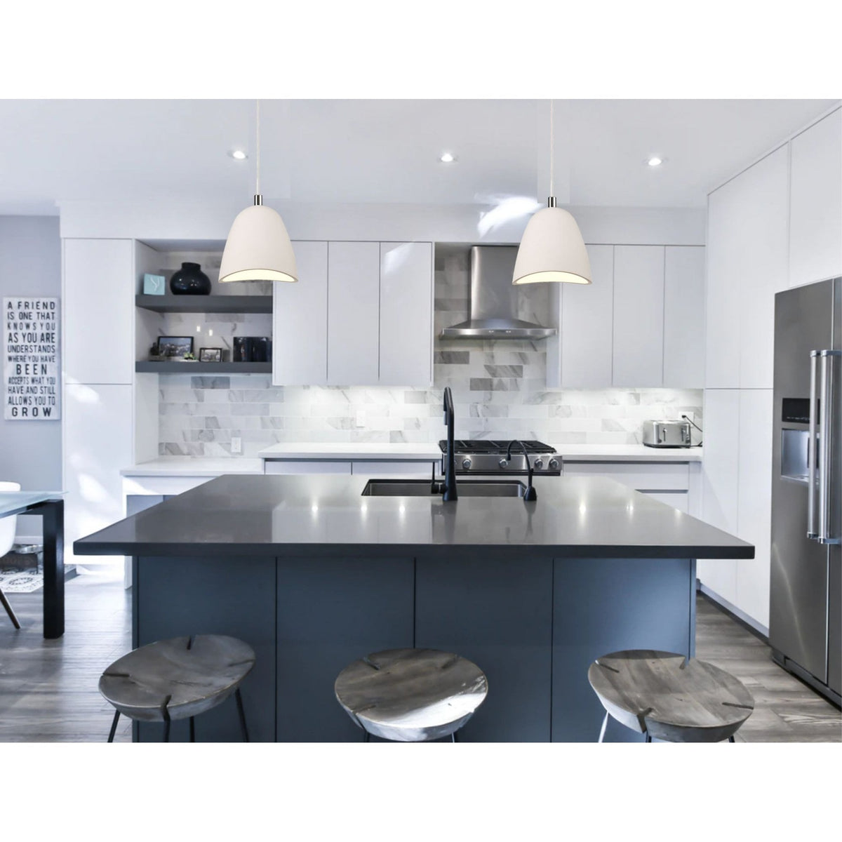 Ide Round GU10 Stepped Recessed Spotlight in White Paintable Gypsum