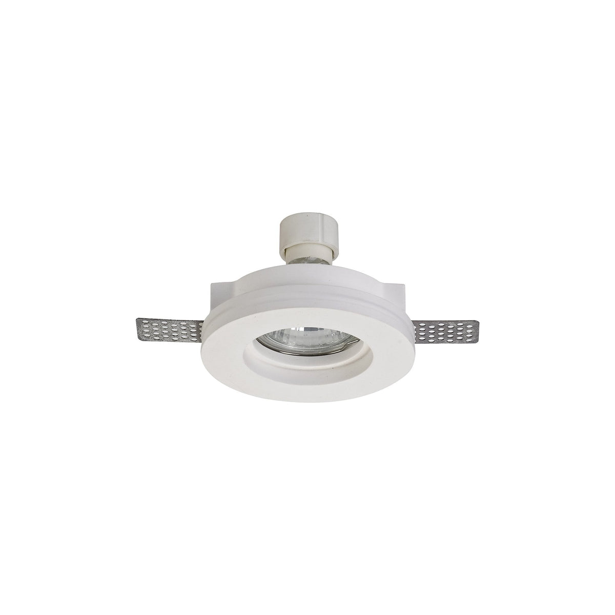 Ide Round GU10 Stepped Recessed Spotlight in White Paintable Gypsum