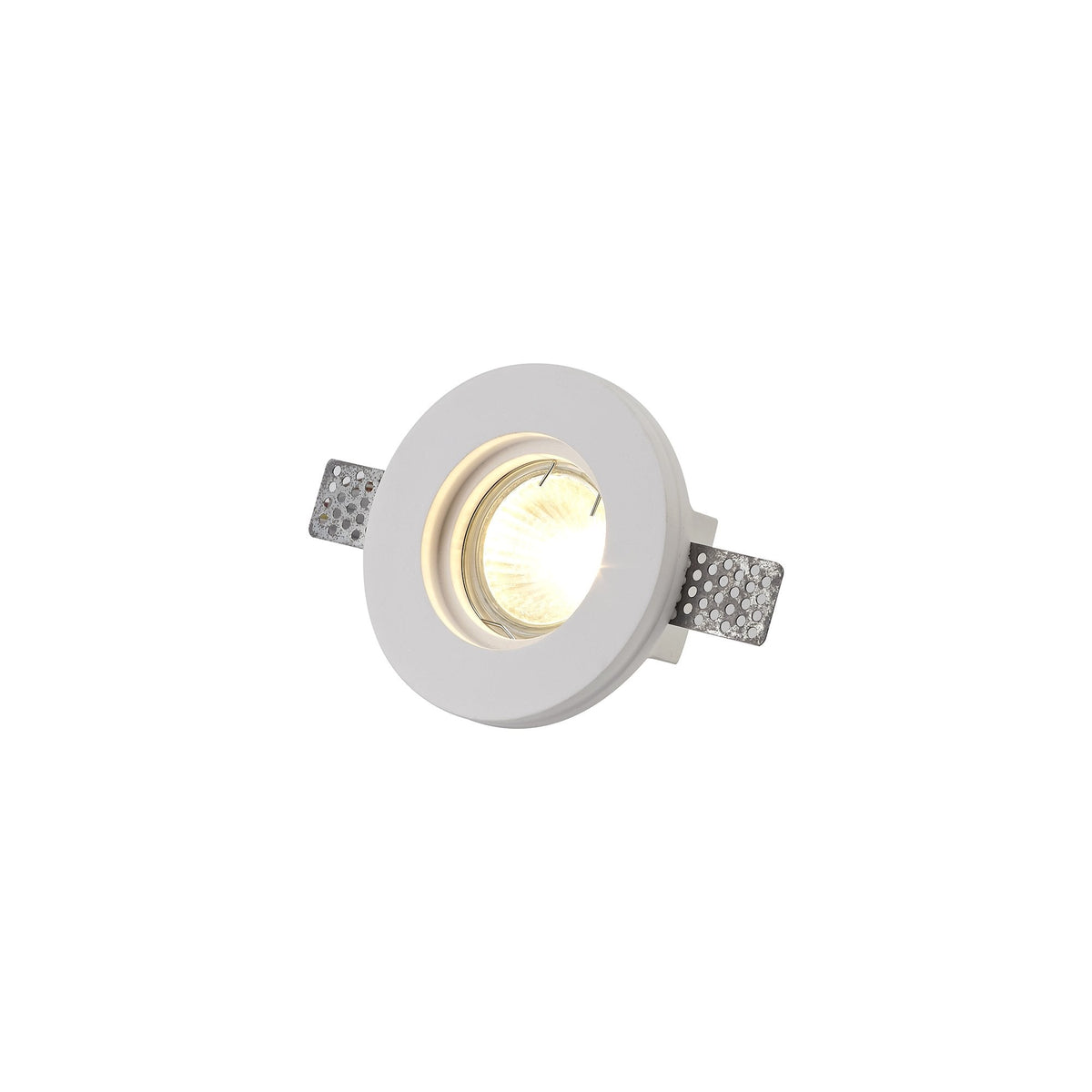Ide Round GU10 Stepped Recessed Spotlight in White Paintable Gypsum