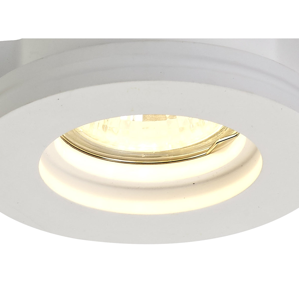 Ide Round GU10 Stepped Recessed Spotlight in White Paintable Gypsum