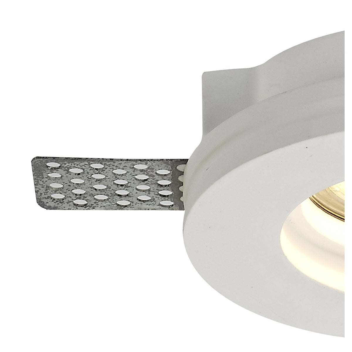 Ide Round GU10 Stepped Recessed Spotlight in White Paintable Gypsum