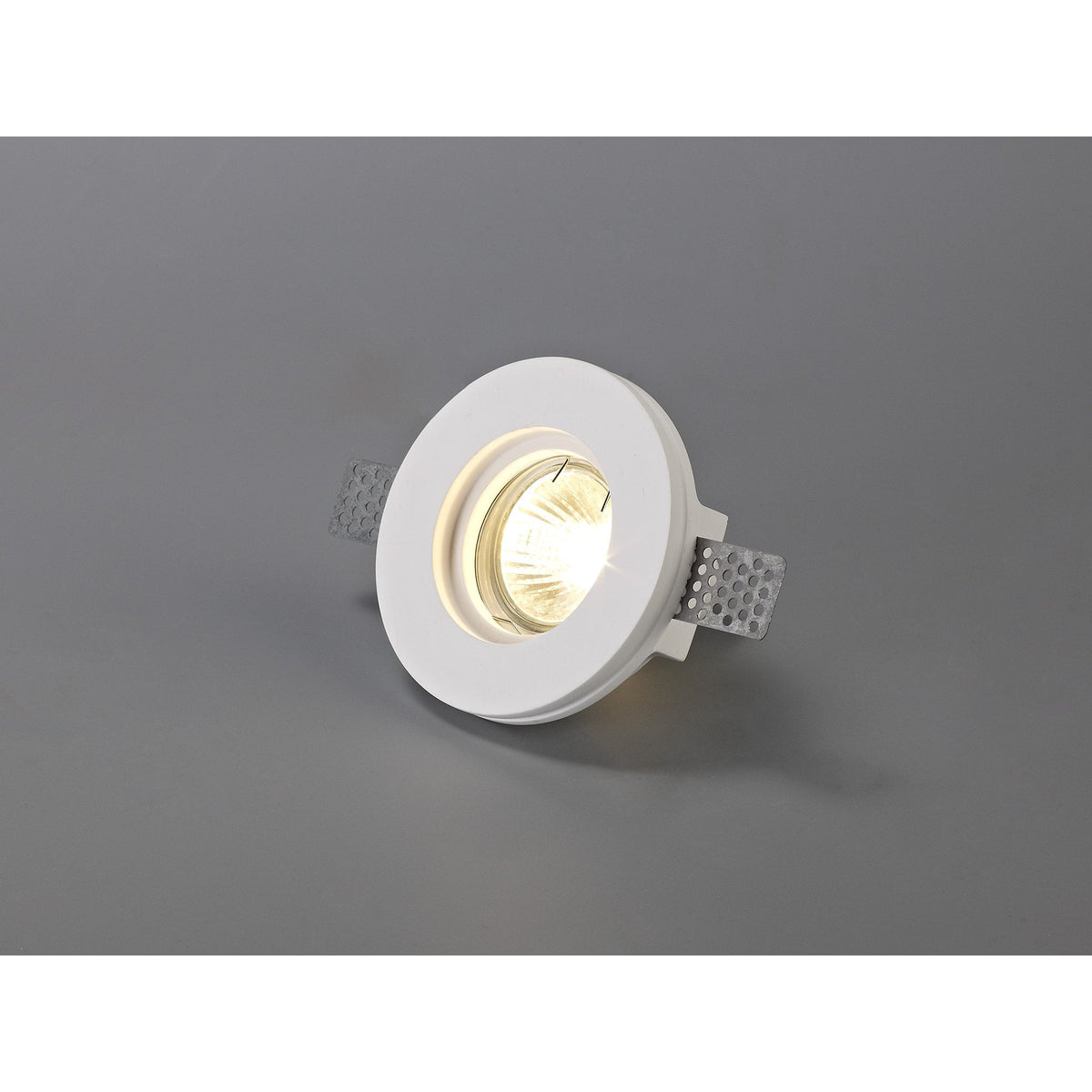 Ide Round GU10 Stepped Recessed Spotlight in White Paintable Gypsum