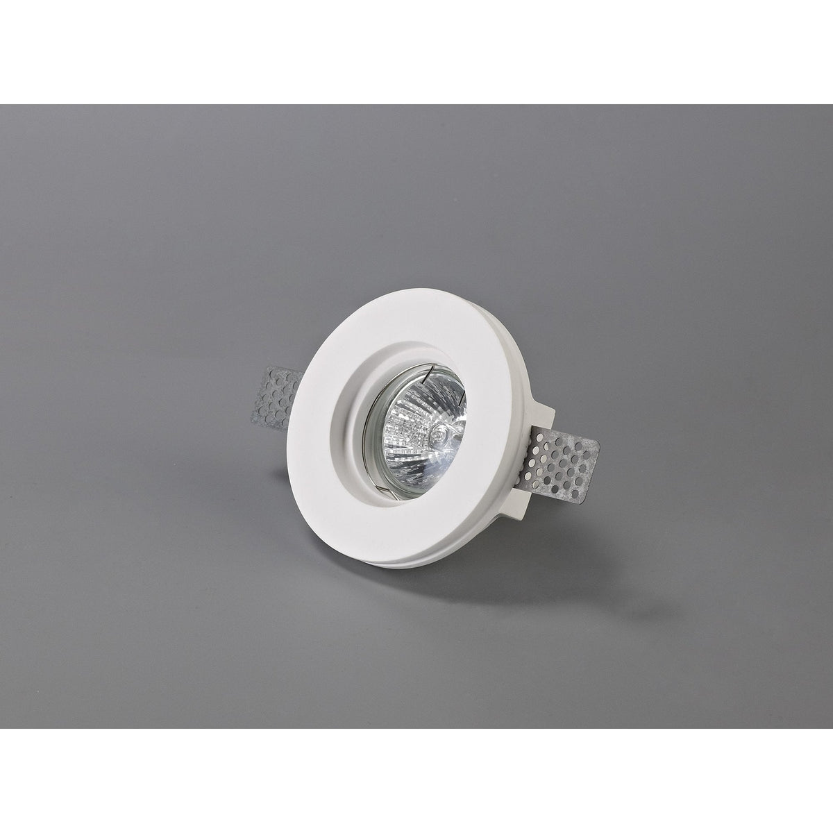 Ide Round GU10 Stepped Recessed Spotlight in White Paintable Gypsum